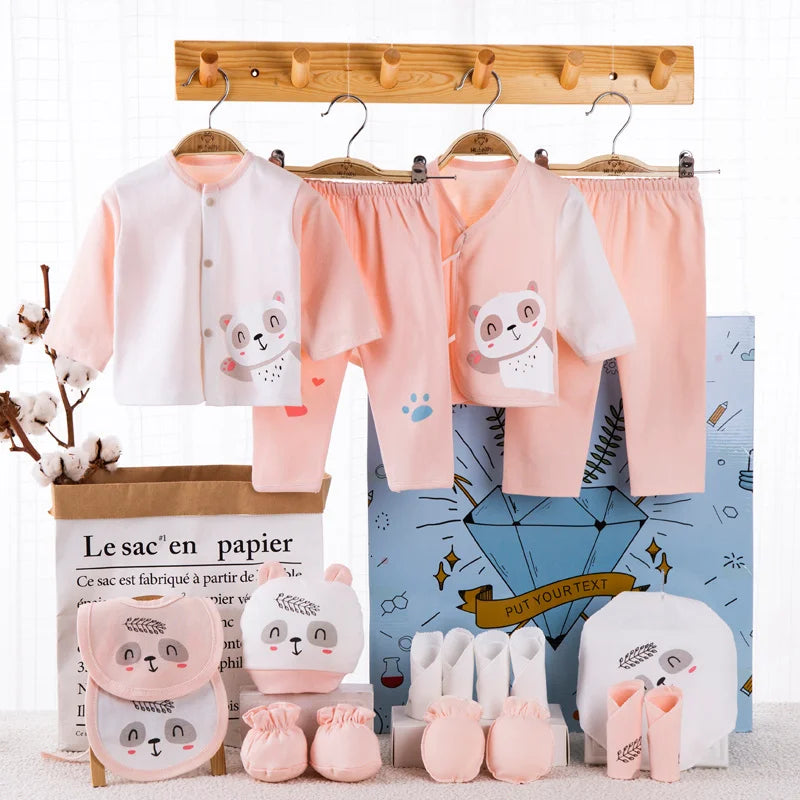 Newborn Baby Clothes For Girls & Boys Sets 100% Cotton Hat Bib