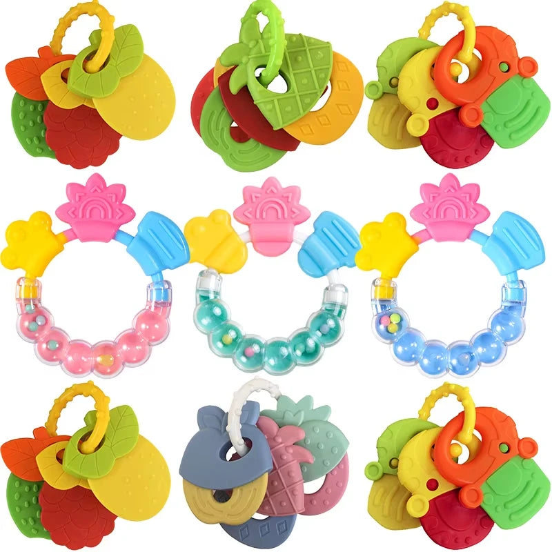 Newborn Chews Food Grade Teethers Training Bed Toy Baby fruit item Feeding Infant Rattle