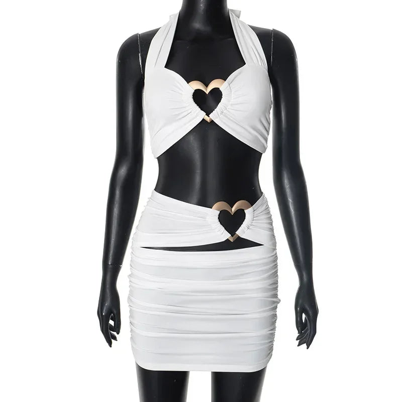 Heart of Chrome Slay-Ready Hollow Halters & Flirty Pleats for Party Queens