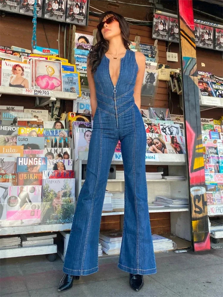 Heartlines & Hugs Retro Denim Jumpsuits