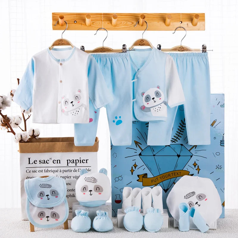 Newborn Baby Clothes For Girls & Boys Sets 100% Cotton Hat Bib