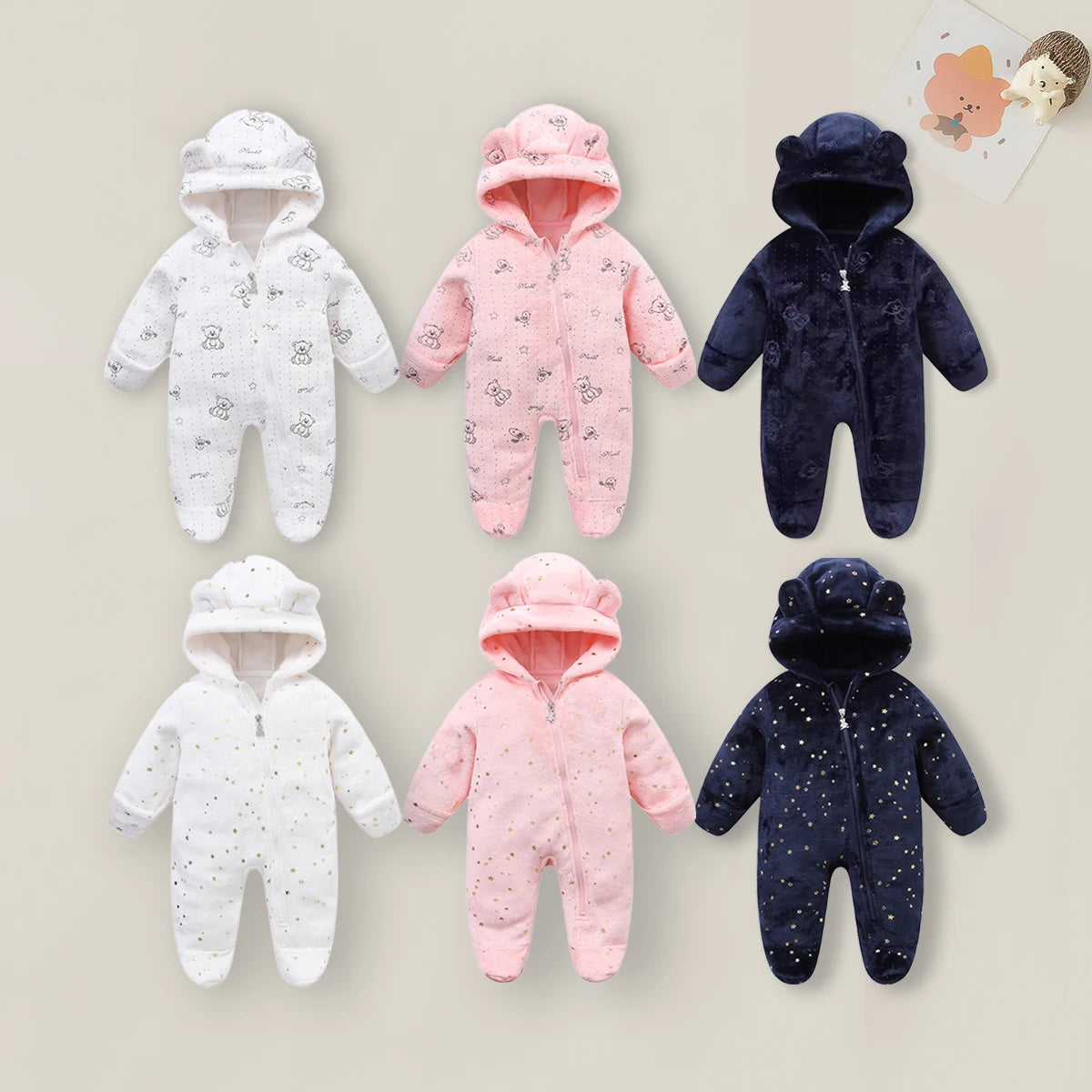 Baby Boys Girls Soft Flannel Jumpsuit