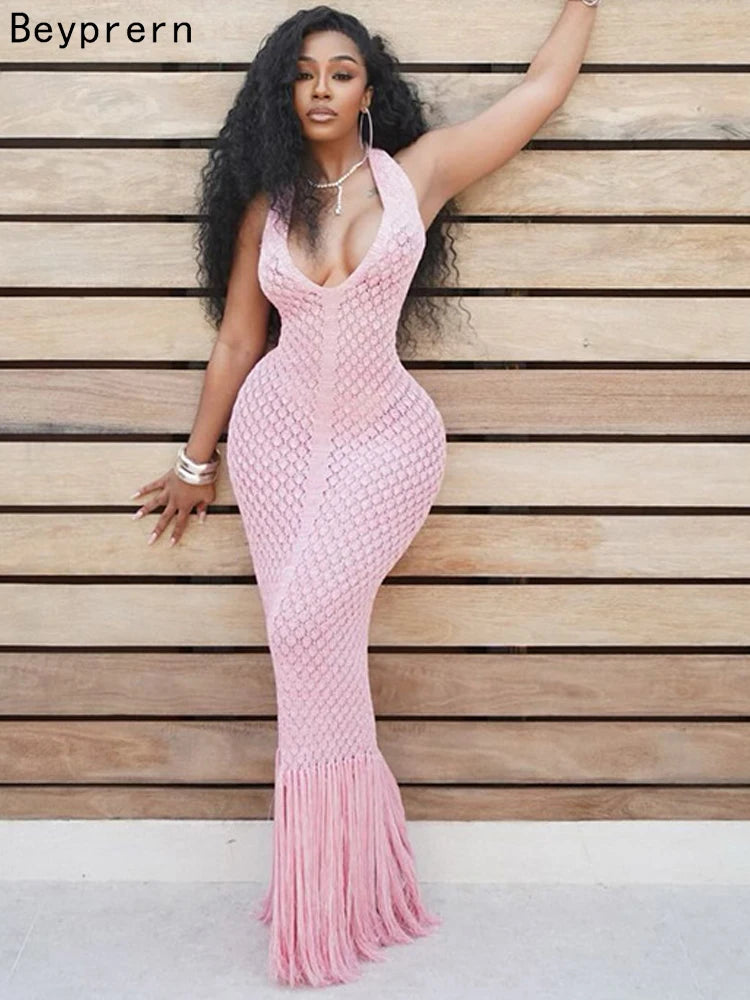 Sun-Kissed Closet Hollow Crochet Beach Dress