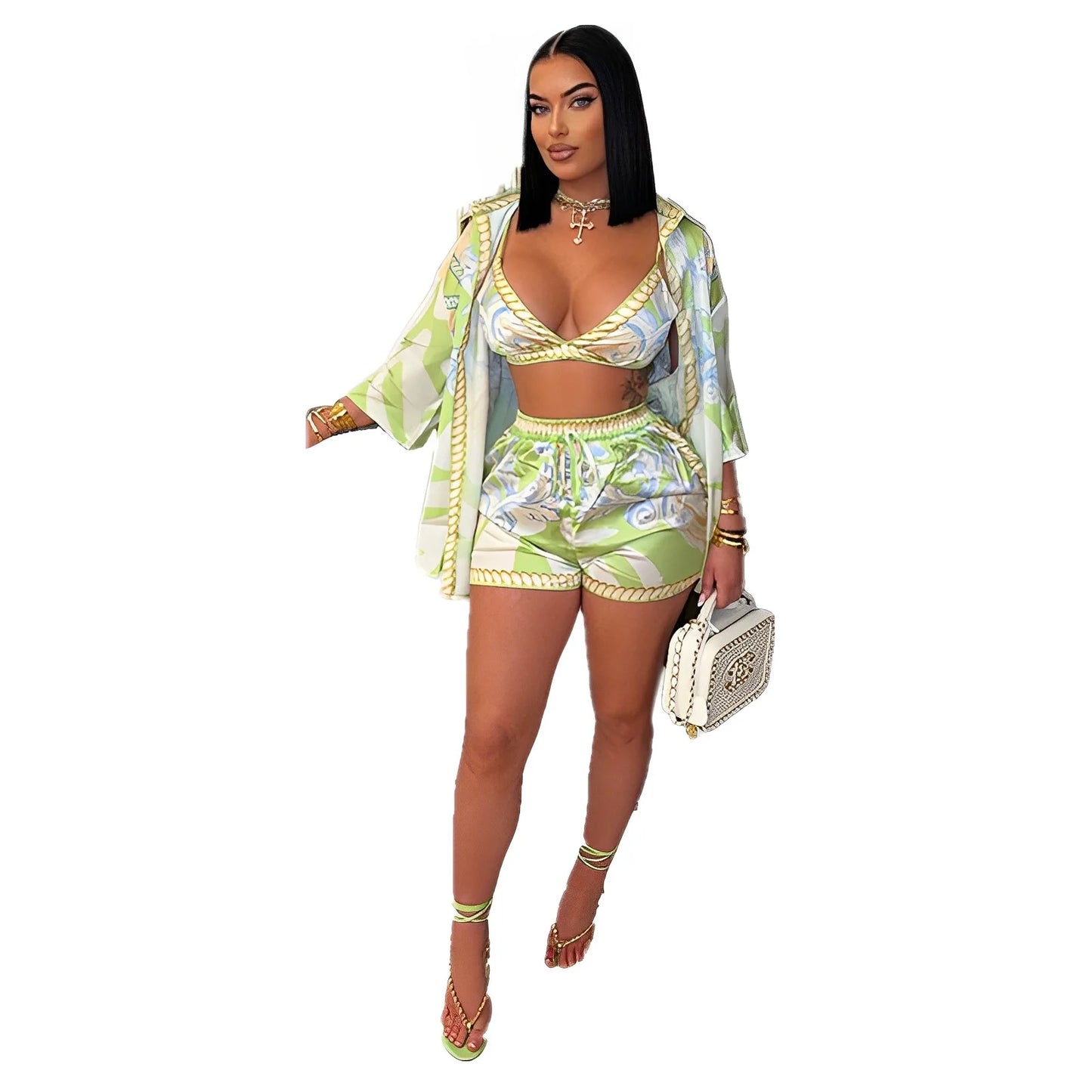 Sunkissed Stripe Breezy Luxe 3-Piece Co-ord