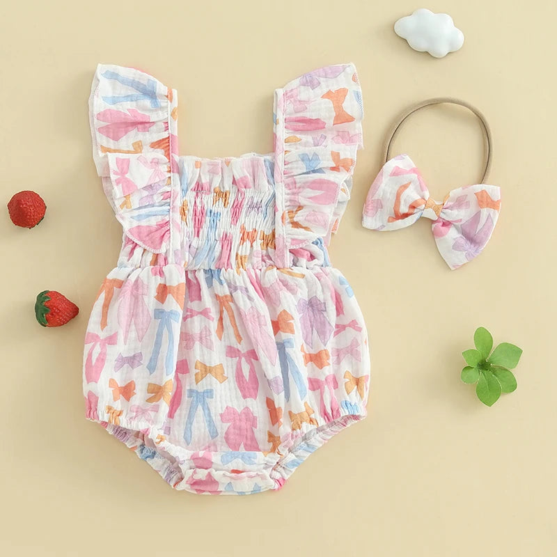 Sweet Newborn Baby Girls Casual Rompers Watermelon/Strawberry/Bow