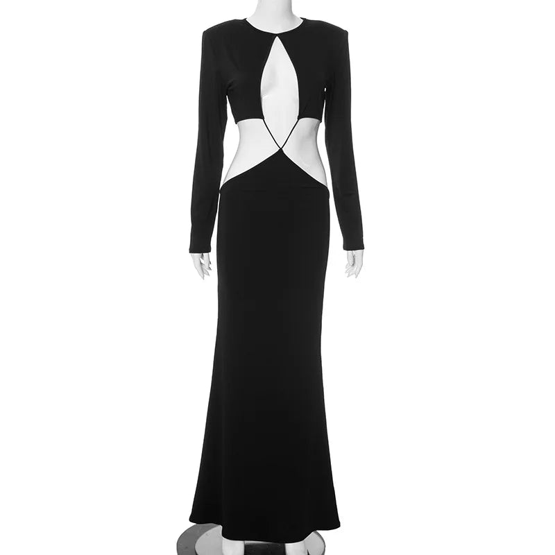 Midnight Mirage Cut-Out Bandage Maxi Dress