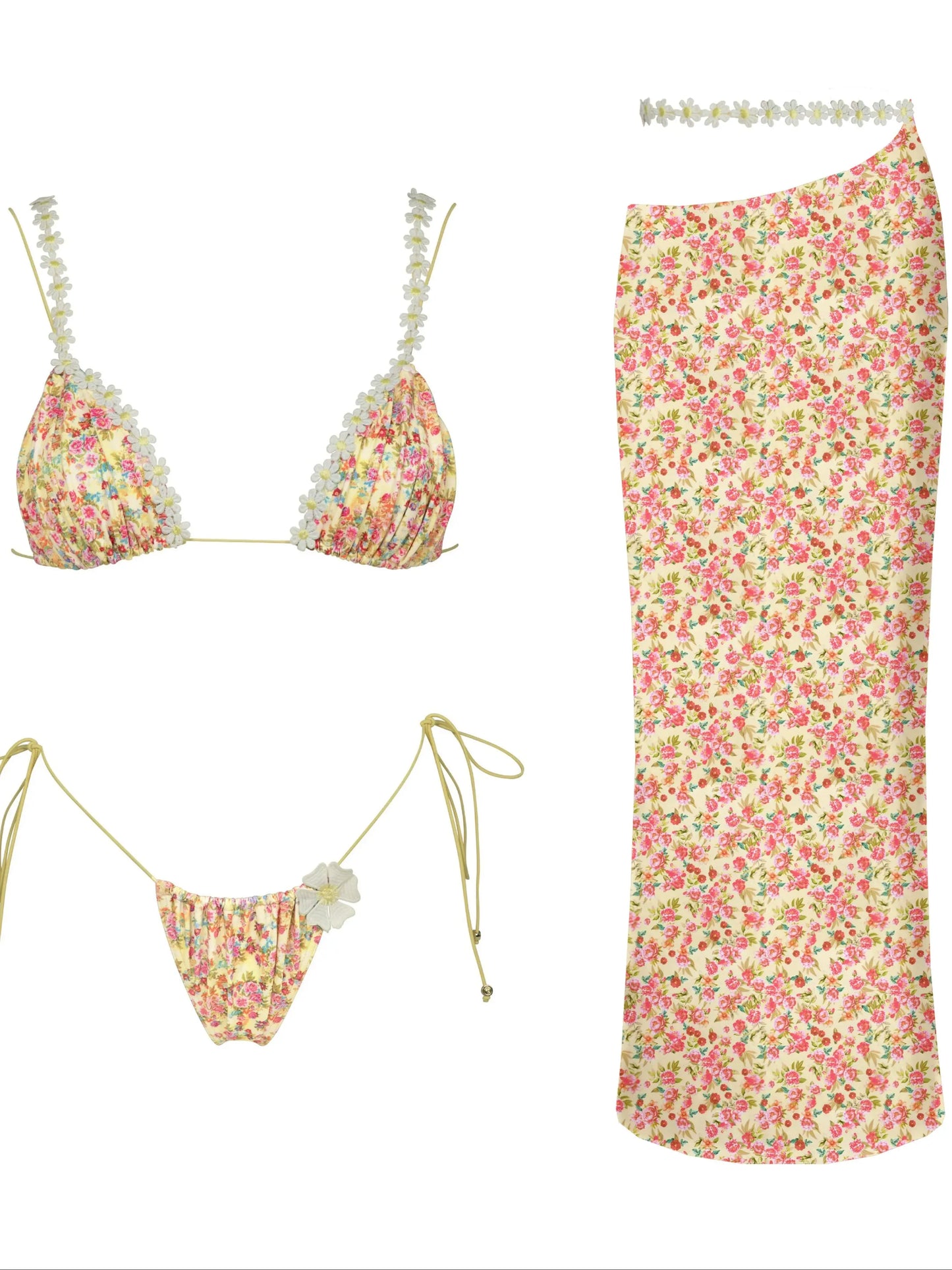 Skirt Set Women A Line Skirt High Waist Beach Skirt Bandage Super Short Top Summer Beach Holiday Party Bathing Suit
