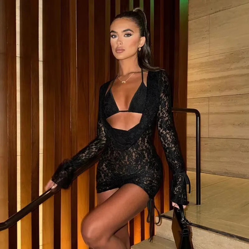Women Elegant Party Dress Backless Bodycon Mini Summer Dress
