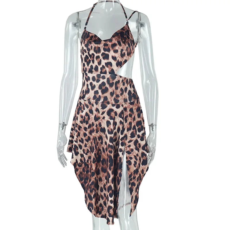 Leopard Wild Nights Leopard Halter Mini Dress