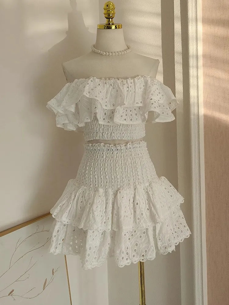Boho Bloom & Bare Shoulders Embroidered Escape Co-Ord