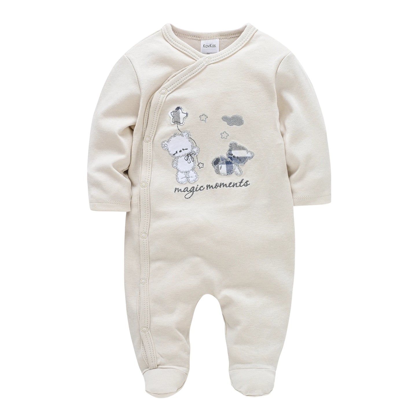 KAVKAS Baby Boys Clothing Cotton Cartoon Printing Kids Rompers Knit Newborn Overalls Orange Pajamas Baby Jumpsuit