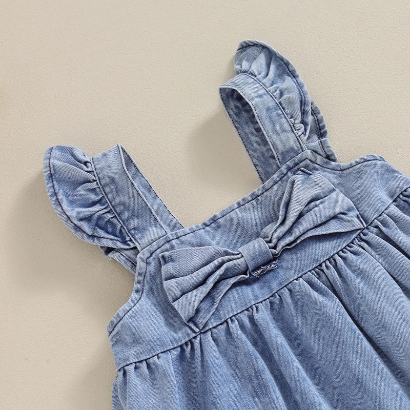Baby Girl Denim Sleeveless Casual Jean Dress Princess