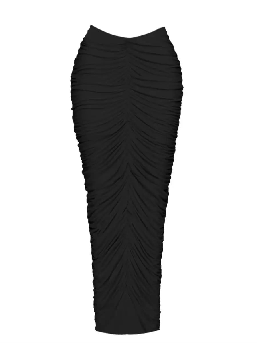 New Women Two Piece Set Skirt Suit V Neck Cut Out Sleeveless Slimming Bustier Cheeky Skirt Beach Dance Robe