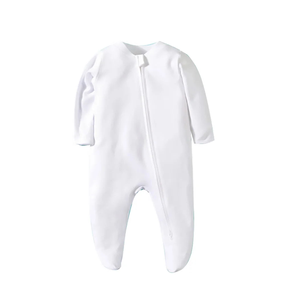 Long Sleeve Jumpsuit Cotton Solid Fashion Footed Pajamas