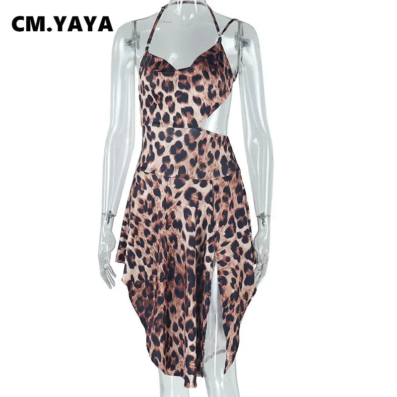 Leopard Wild Nights Leopard Halter Mini Dress