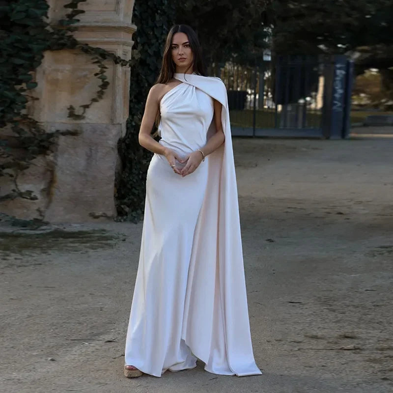 Elysian Boho Empress Halter Drape Maxi Dress