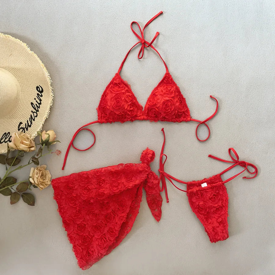 Rosé All Day Ruffle Bikini Bodysuit Swimwear Co-Ord