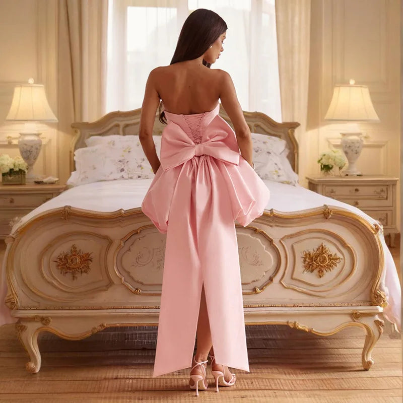 Twilight Bows & Glows A-Line Backless Mini Dress
