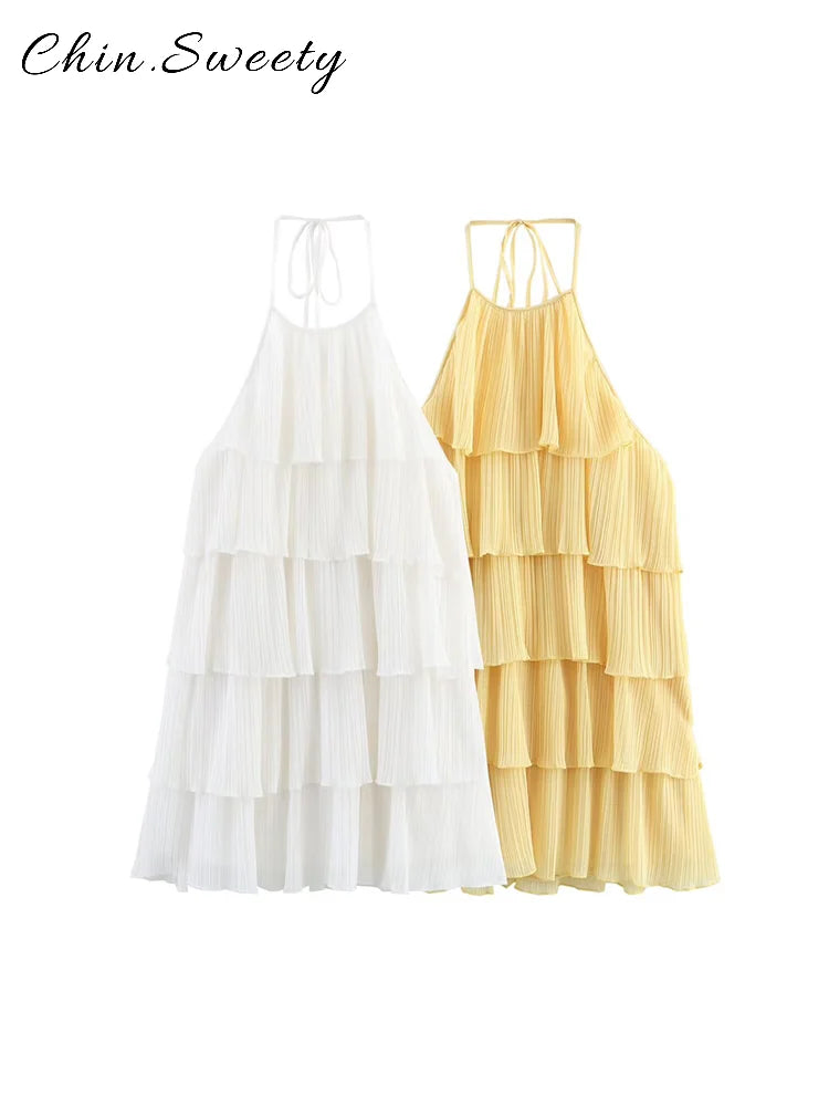 Ruffle Muse Halter Mini Dress