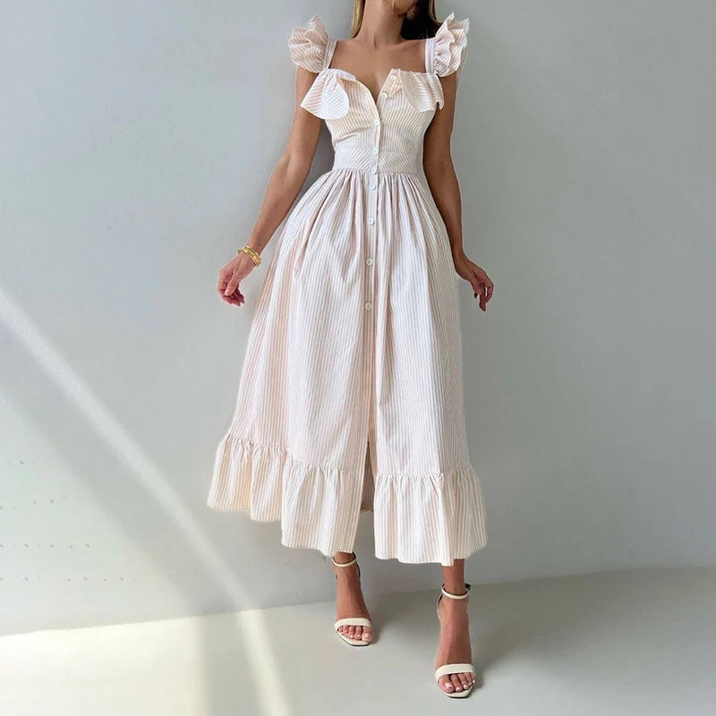 Sunset Stripes & Seaside Silhouettes Dress