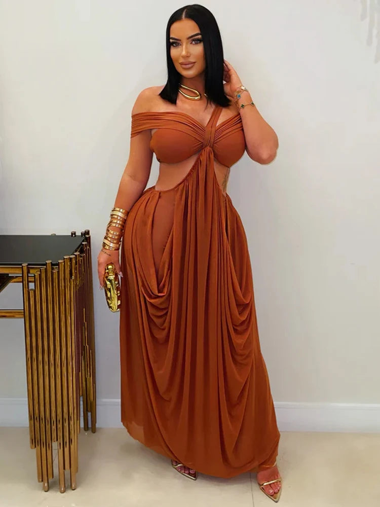 Twilight Allure Ruched Cut-Out Irregular Party Dress