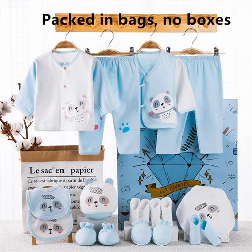Newborn Baby Clothes For Girls & Boys Sets 100% Cotton Hat Bib