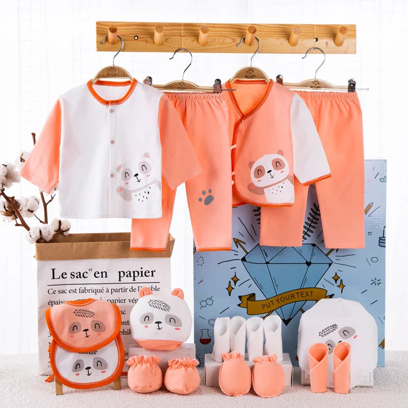 Newborn Baby Clothes For Girls & Boys Sets 100% Cotton Hat Bib