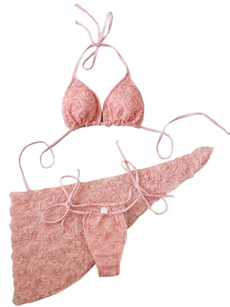 Rosé All Day Ruffle Bikini Bodysuit Swimwear Co-Ord