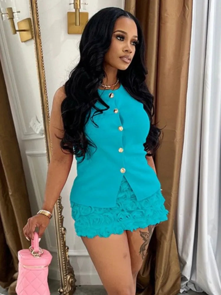 Bloom Luxe 3D Floral Co-Ord Set