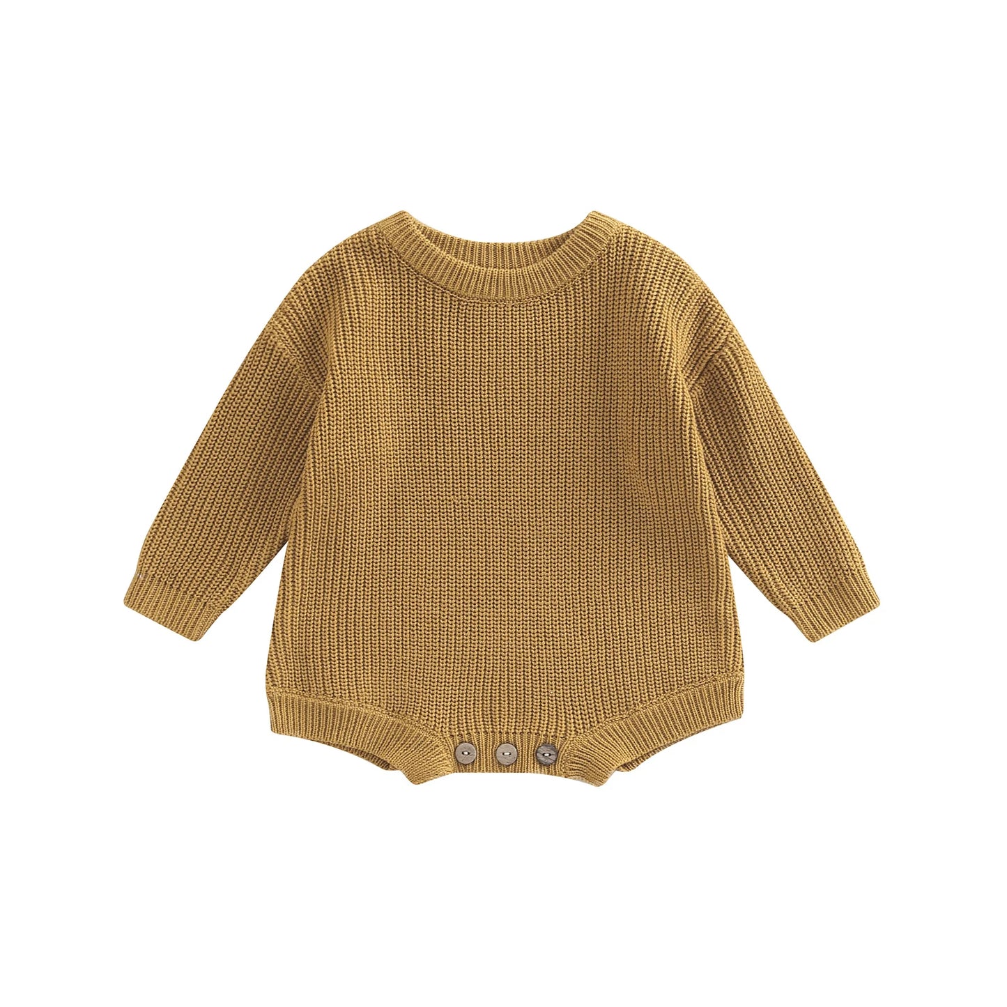 Newborn Infant Baby Girl Boy Romper Knit Jumpsuit Solid Color Warm Fall Winter