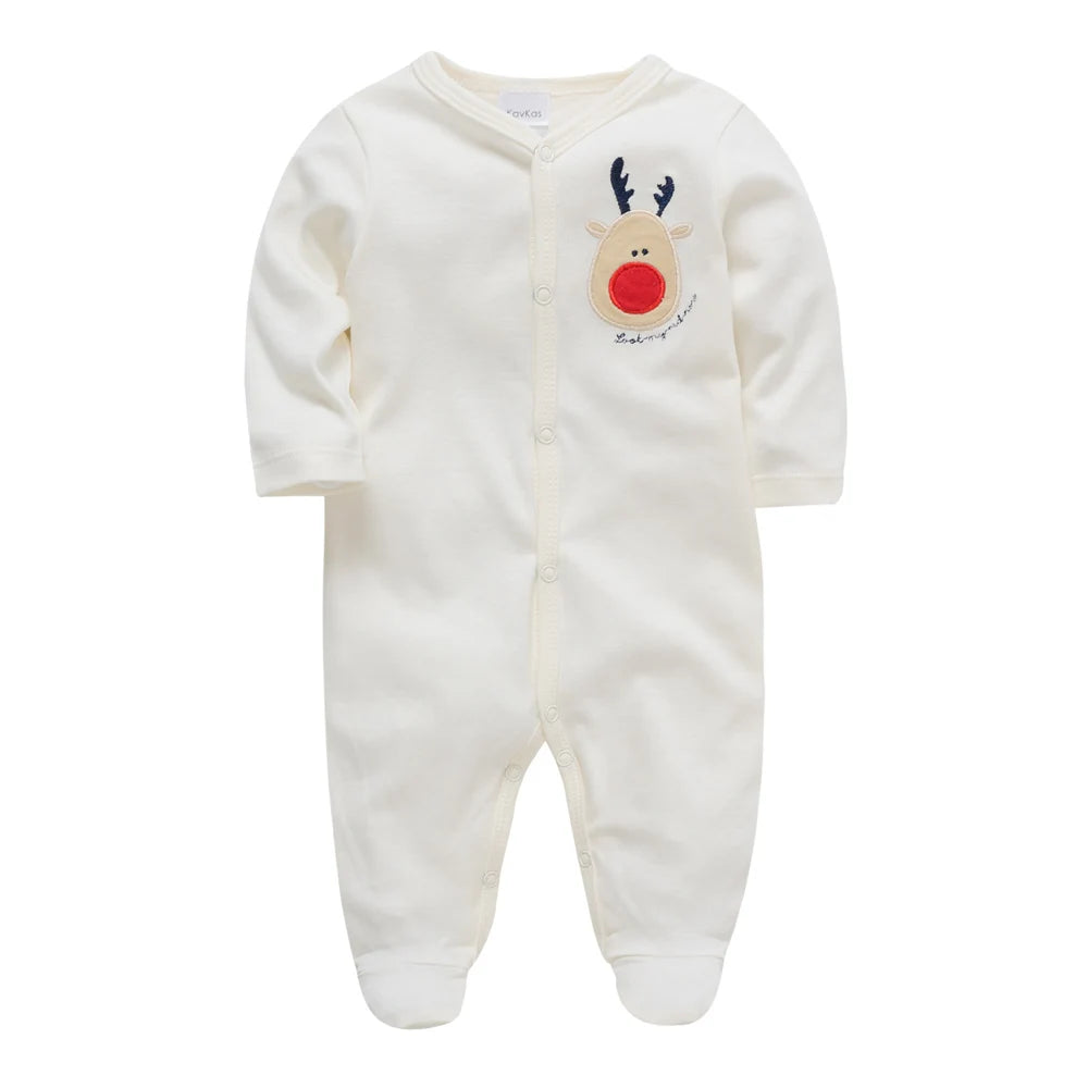 KAVKAS Baby Boys Clothing Cotton Cartoon Printing Kids Rompers Knit Newborn Overalls Orange Pajamas Baby Jumpsuit