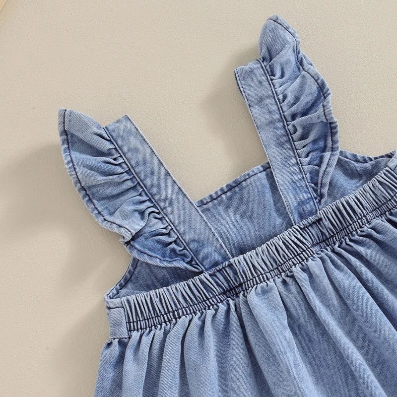 Baby Girl Denim Sleeveless Casual Jean Dress Princess