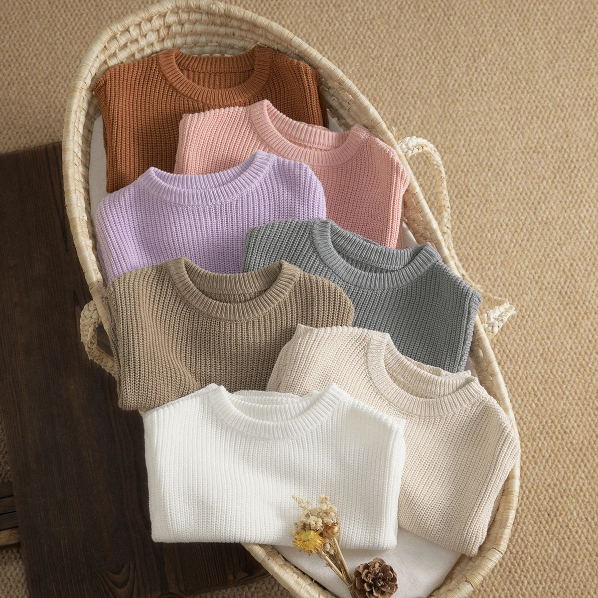 Newborn Infant Baby Girl Boy Romper Knit Jumpsuit Solid Color Warm Fall Winter
