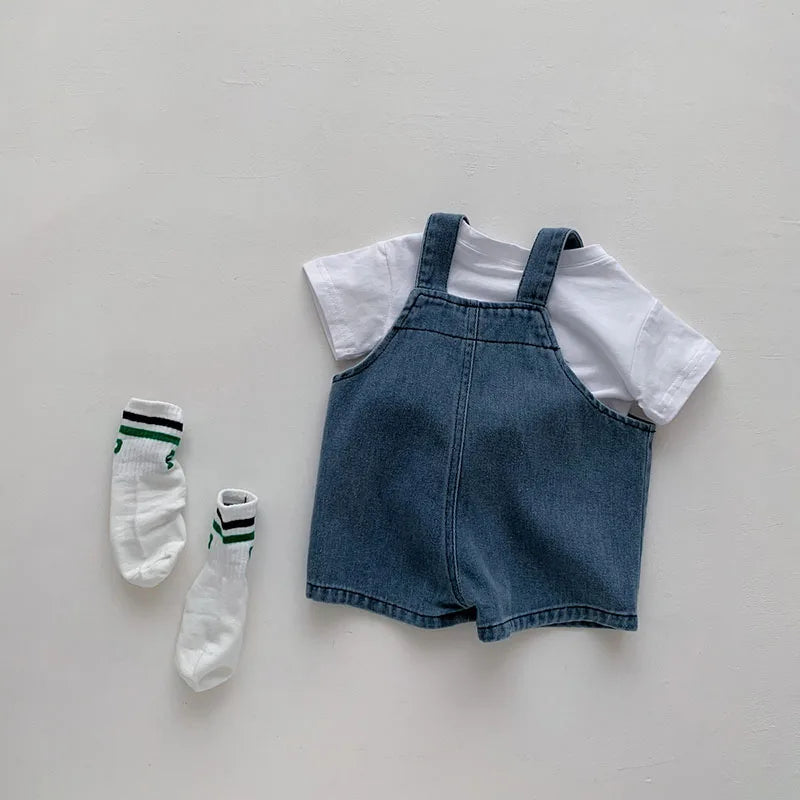 Infant Tee and Denim Overall Suit Toddler Outfit