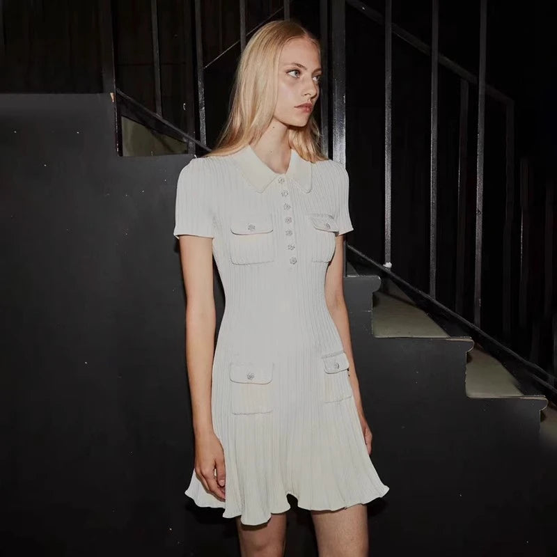 Women's Polo Pop Knit Dress