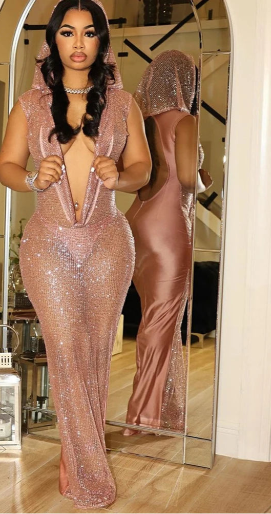 Radiance Royale Hooded Evening Dress