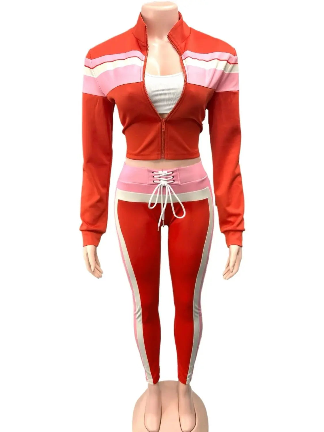 Trendy Woman Patchwork 2-Piece Tracksuit