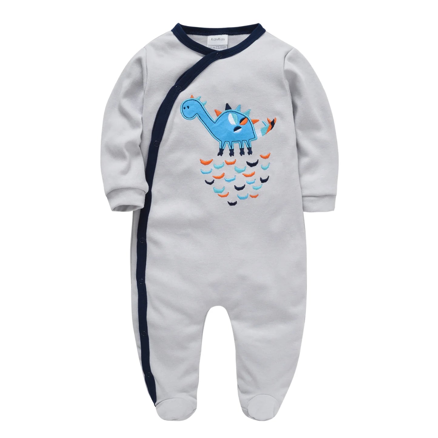 KAVKAS Baby Boys Clothing Cotton Cartoon Printing Kids Rompers Knit Newborn Overalls Orange Pajamas Baby Jumpsuit