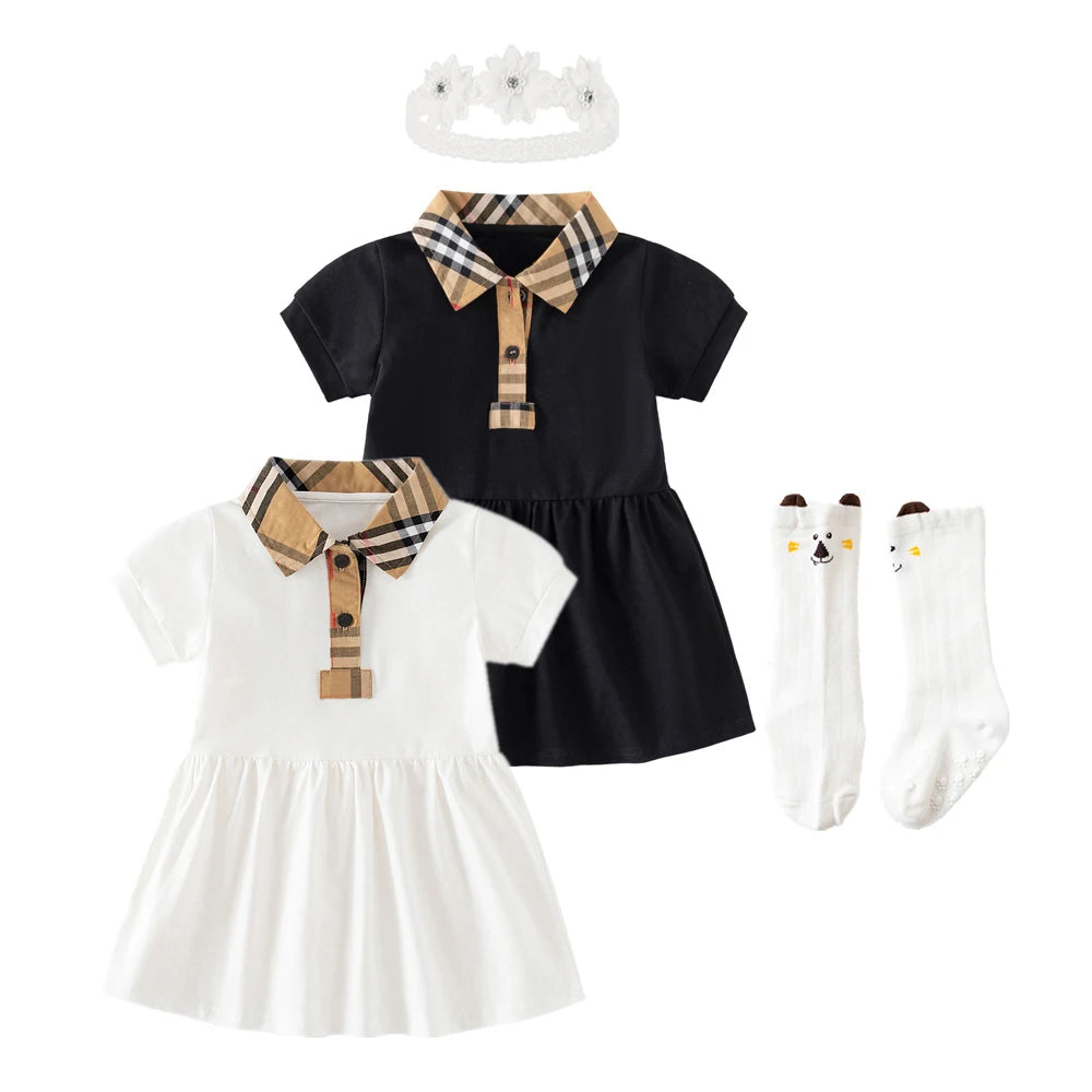 Baby Girl Dress Plaid Pattern Clothes Baby Dress