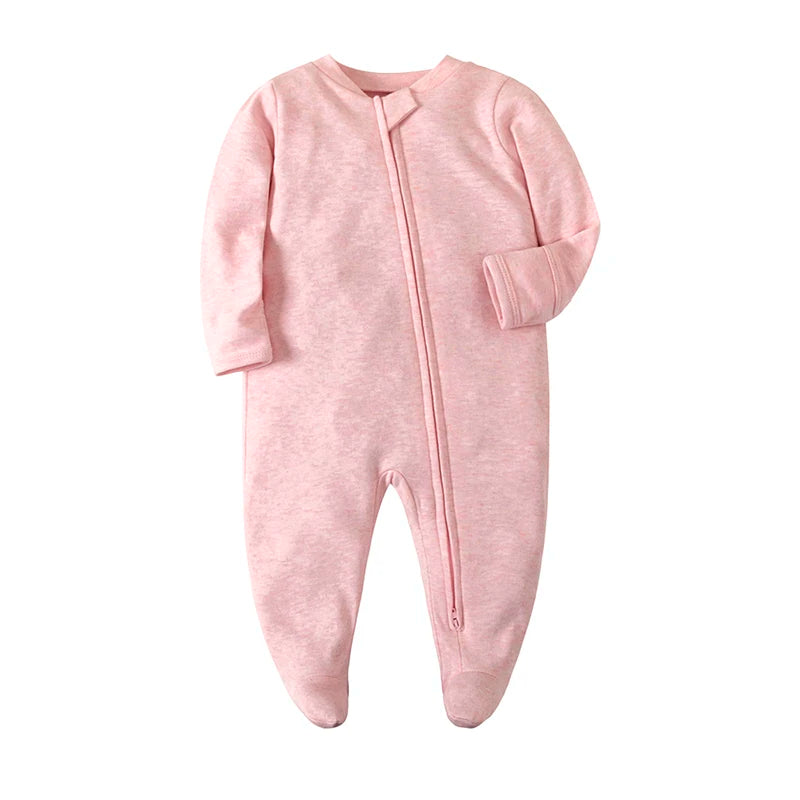 Long Sleeve Jumpsuit Cotton Solid Fashion Footed Pajamas