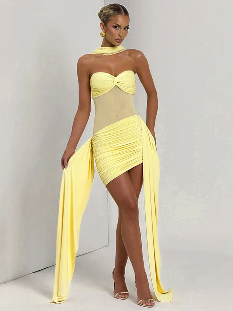 Starlight Off-Shoulder Strapless Mini Dress