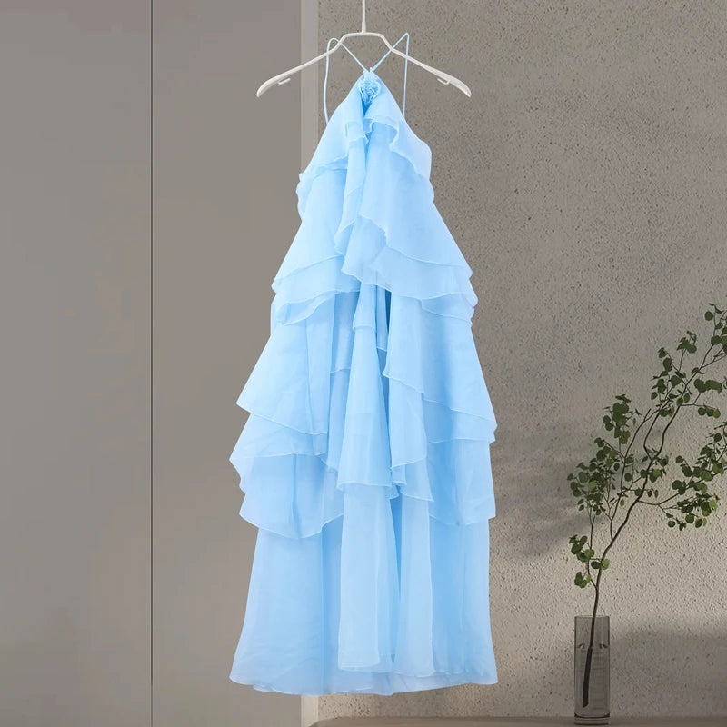 Blossom Cascade Halter Mini & Maxi Dress