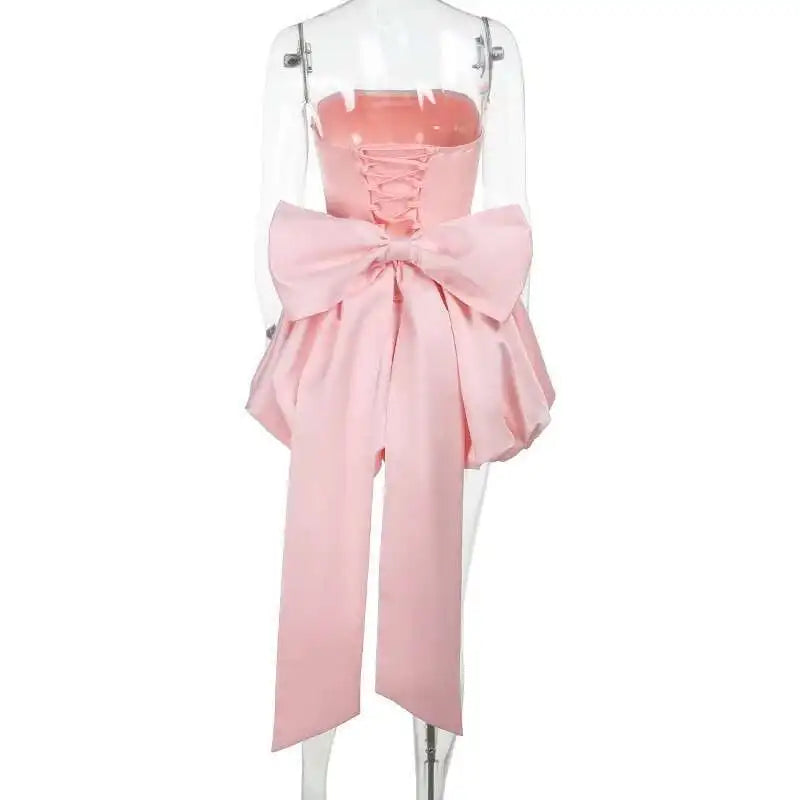 Twilight Bows & Glows A-Line Backless Mini Dress