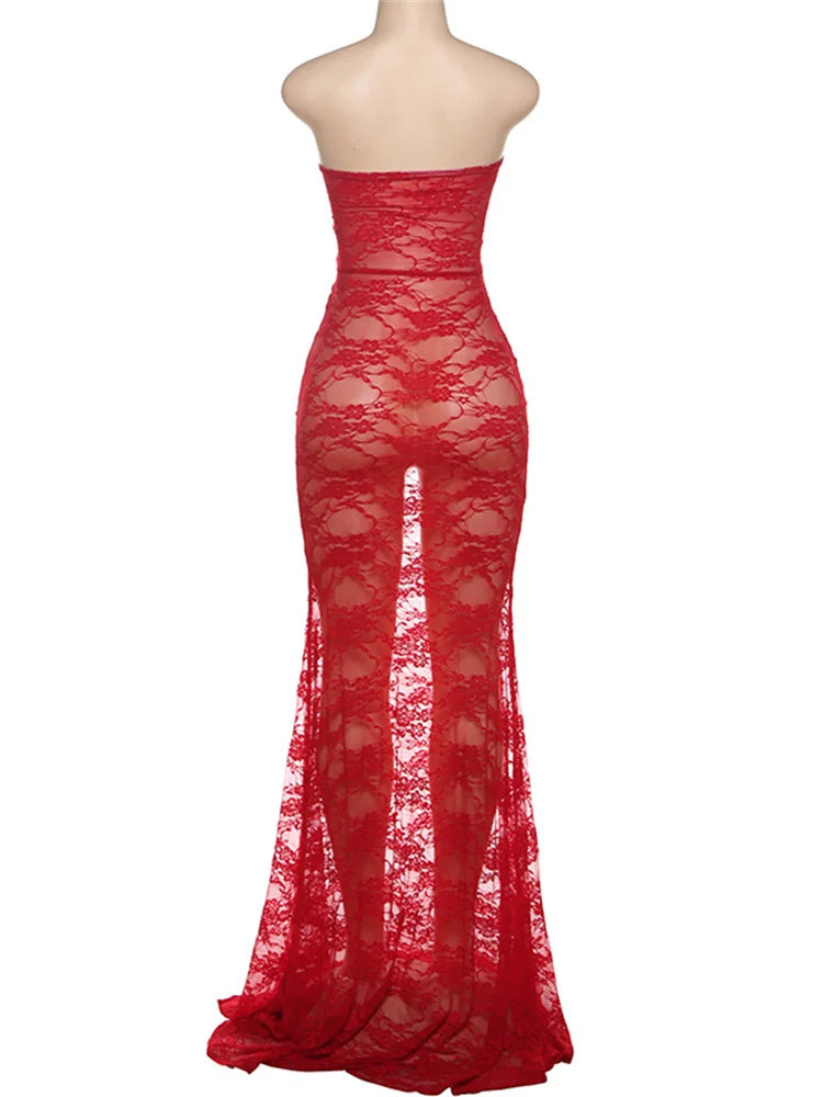 Luxe Coquette Lace Patchwork Maxi Dress