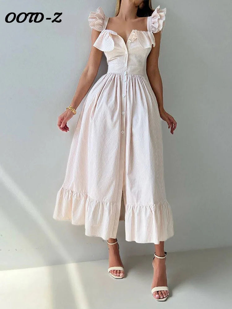 Sunset Stripes & Seaside Silhouettes Dress