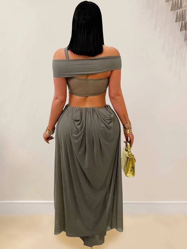 Twilight Allure Ruched Cut-Out Irregular Party Dress
