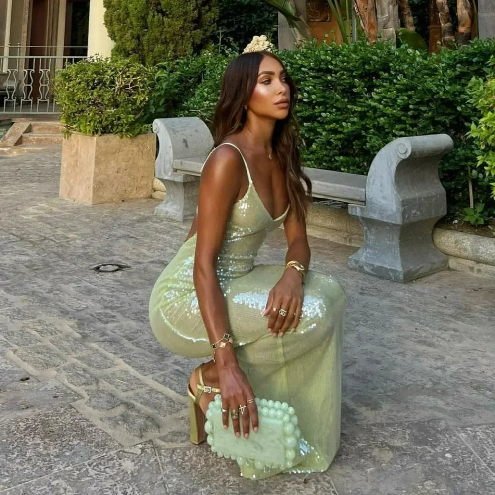Shimmer Escape Sequin Long Dress