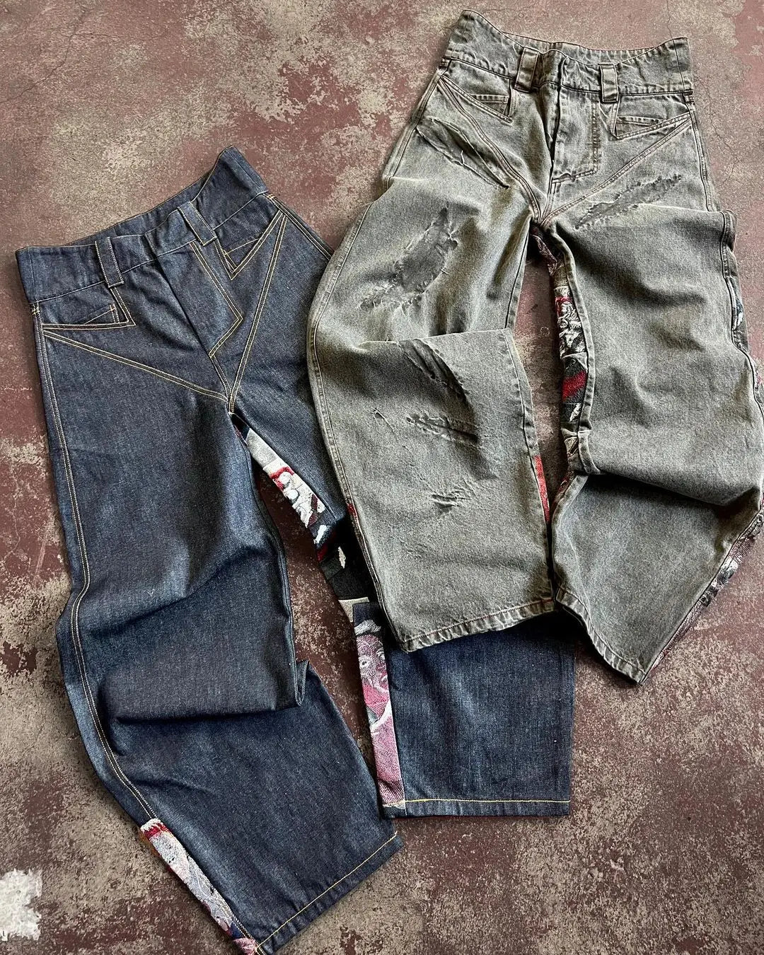 Y2k Jeans Harajuku Punk Oversized Graphic Embroidery Baggy Jeans Men and Women Wide Leg Jeans Hip Hop Casual Retro Streetwear