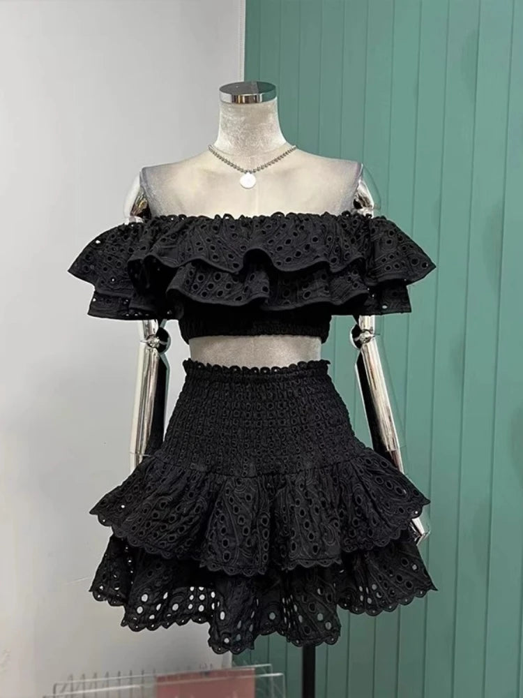 Boho Bloom & Bare Shoulders Embroidered Escape Co-Ord