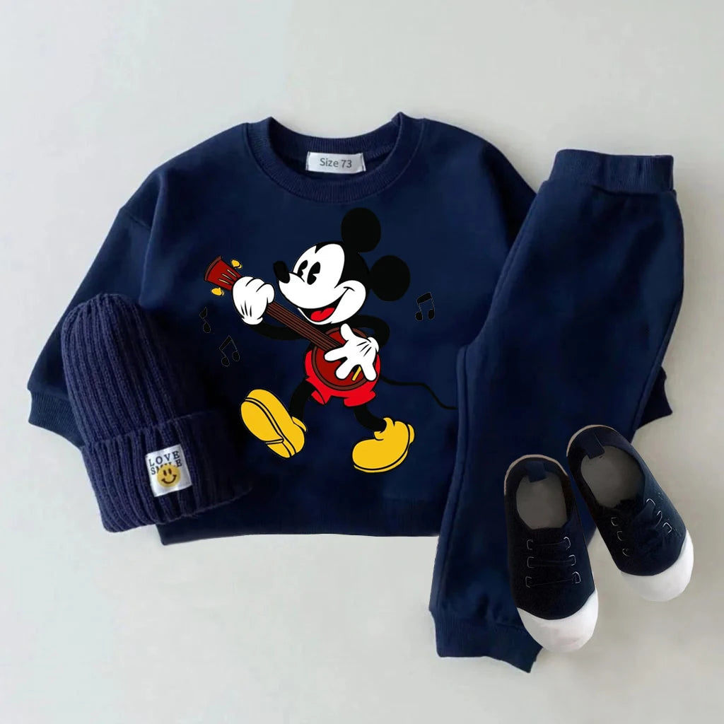 2Pcs Baby Boy Clothes Set Mickey Long Sleeve Kids Sweatshirts + Pants Spring Autumn Toddler Baby Girl Tracksuit Clothing
